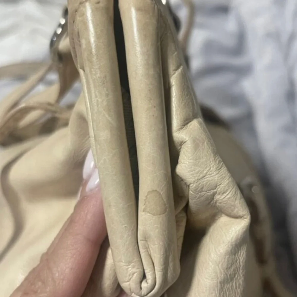 Prada Beige Leather Shoulder Bag with Dual Straps